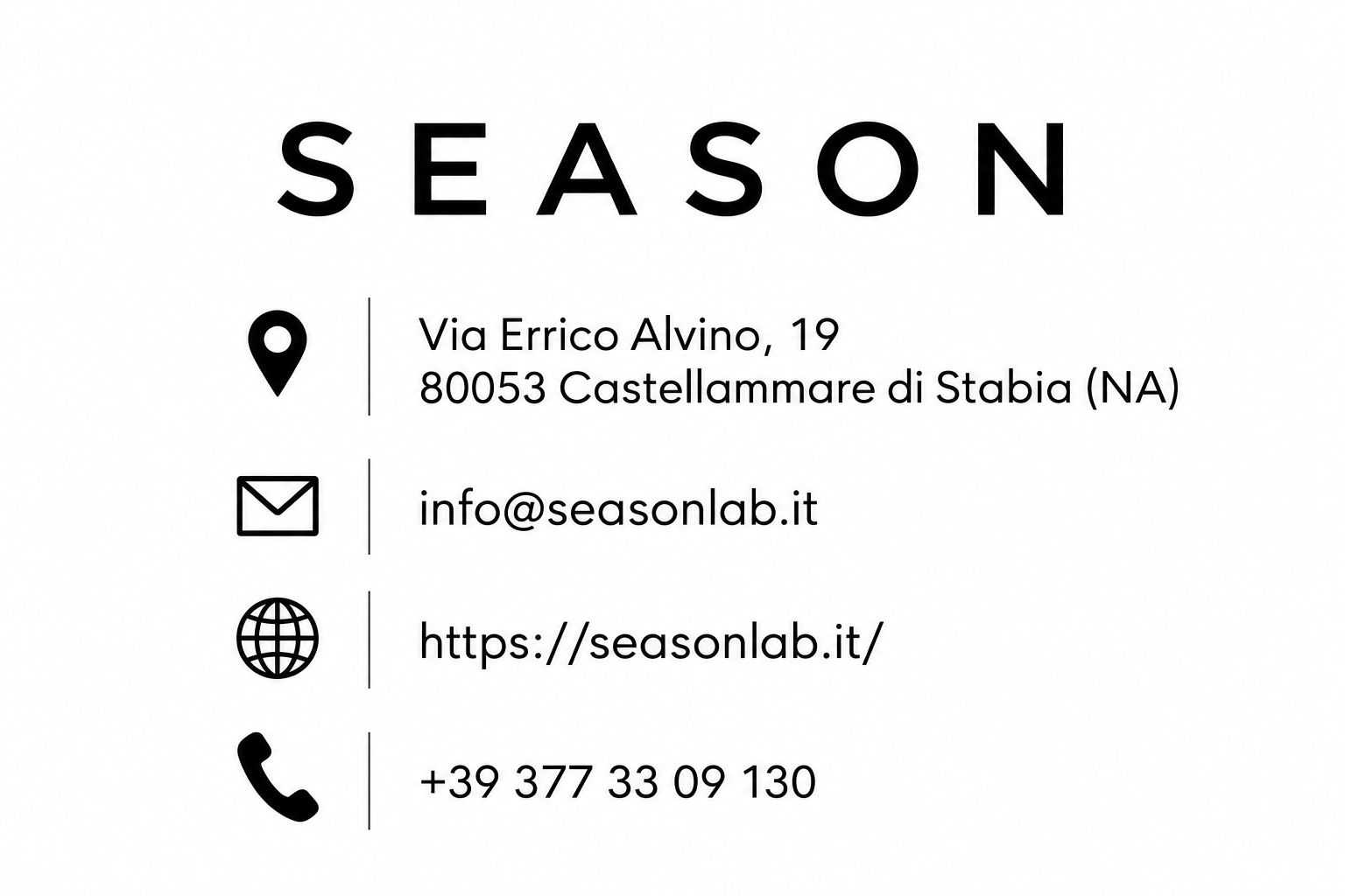 Biglietto da visita minimalista Season